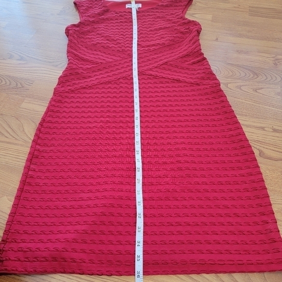EUC North Style Red Textured Sleeveless Sheath Dress Size 10 - Picture 7 of 8